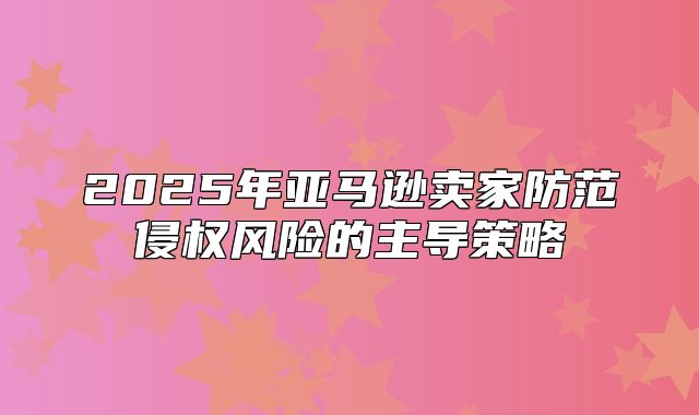 2025年亚马逊卖家防范侵权风险的主导策略