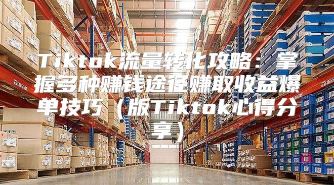 Tiktok流量转化攻略：掌握多种赚钱途径赚取收益爆单技巧版Tiktok心得分享