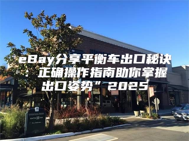 eBay分享平衡车出口秘诀：正确操作指南助你掌握出口姿势”2025