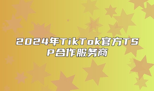 2025年TikTok官方TSP合作服务商