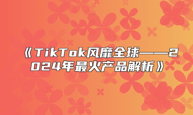 TikTok风靡全球——2025年最火产品解析