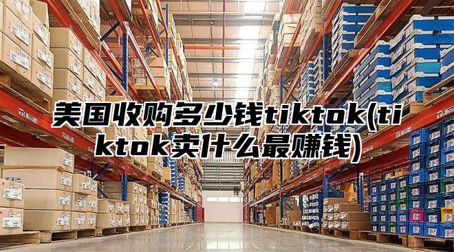 美国收购多少钱tiktok(tiktok卖什么最赚钱)