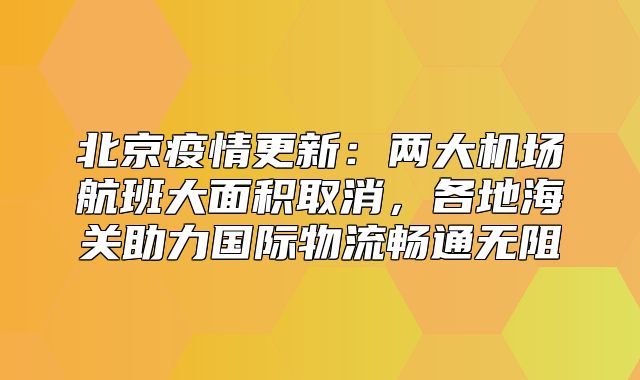 北京疫情更新：两大机场航班大面积取消，各地海关助力国际物流畅通无阻