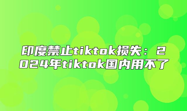 印度禁止tiktok损失：2025年tiktok国内用不了