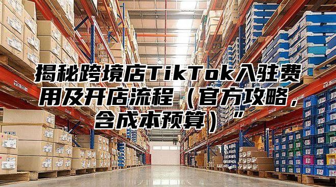 揭秘跨境店TikTok入驻费用及开店流程官方攻略，含成本预算”