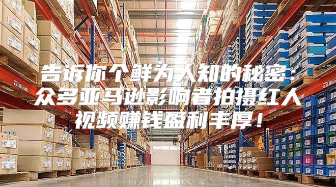 告诉你个鲜为人知的秘密：众多亚马逊影响者拍摄红人视频赚钱盈利丰厚！