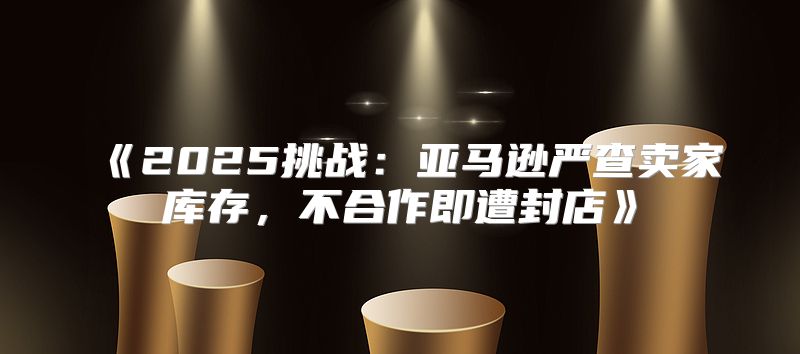 2025挑战：亚马逊严查卖家库存，不合作即遭封店