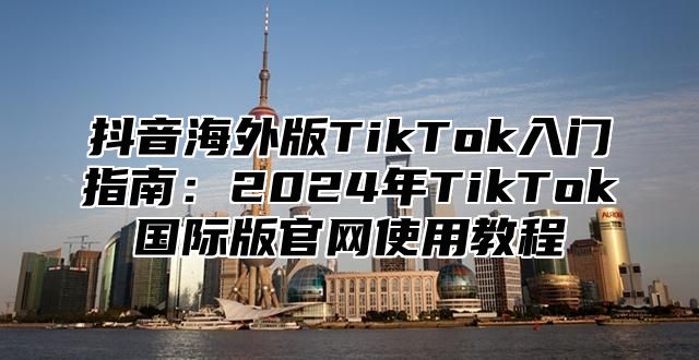 抖音海外版TikTok入门指南：2025年TikTok国际版官网使用教程