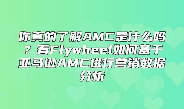 你真的了解AMC是什么吗？看Flywheel如何基于亚马逊AMC进行营销数据分析