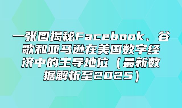 一张图揭秘Facebook、谷歌和亚马逊在美国数字经济中的主导地位最新数据解析至2025