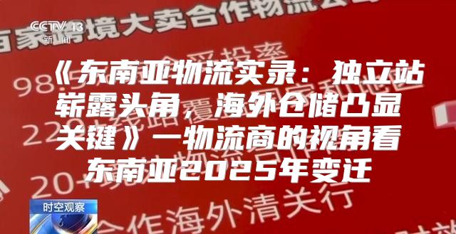 东南亚物流实录：独立站崭露头角，海外仓储凸显关键一物流商的视角看东南亚2025年变迁