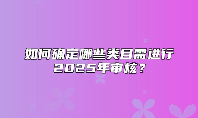 如何确定哪些类目需进行2025年审核？