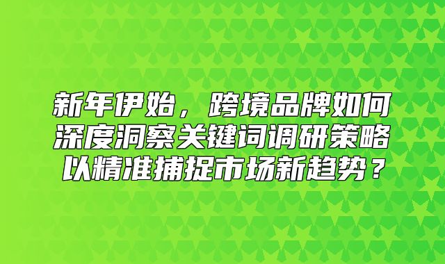 新年伊始，跨境品牌如何深度洞察关键词调研策略以精准捕捉市场新趋势？