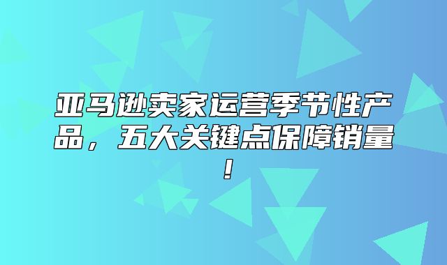 亚马逊卖家运营季节性产品，五大关键点保障销量！