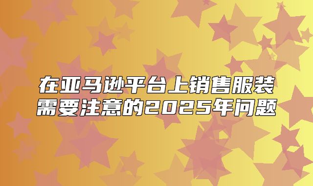 在亚马逊平台上销售服装需要注意的2025年问题