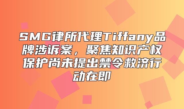 SMG律所代理Tiffany品牌涉诉案，聚焦知识产权保护尚未提出禁令救济行动在即