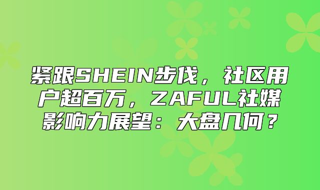 紧跟SHEIN步伐，社区用户超百万，ZAFUL社媒影响力展望：大盘几何？
