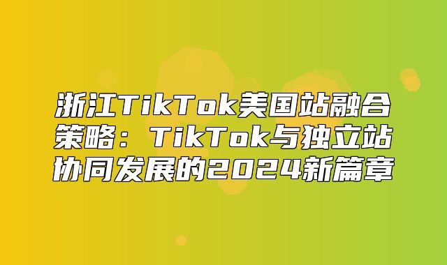 浙江TikTok美国站融合策略：TikTok与独立站协同发展的2025新篇章