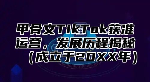 甲骨文TikTok获准运营，发展历程揭秘成立于20XX年