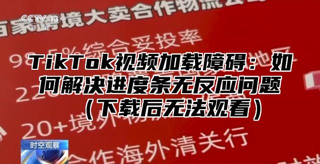 TikTok视频加载障碍：如何解决进度条无反应问题下载后无法观看