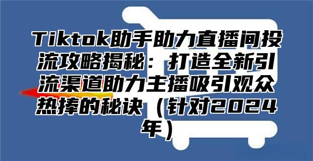 Tiktok助手助力直播间投流攻略揭秘：打造全新引流渠道助力主播吸引观众热捧的秘诀针对2025年