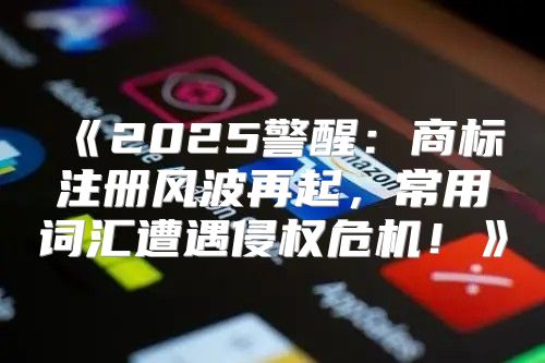 2025警醒：商标注册风波再起，常用词汇遭遇侵权危机！