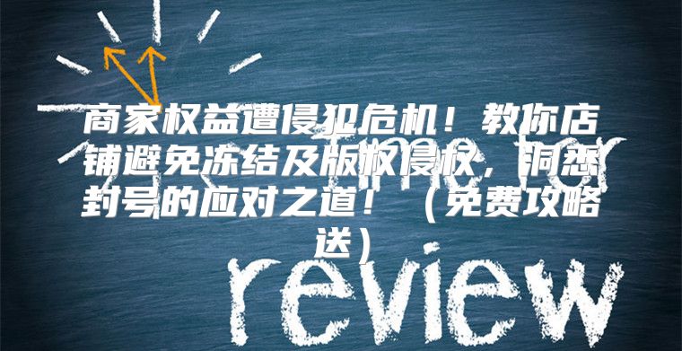 商家权益遭侵犯危机！教你店铺避免冻结及版权侵权，洞悉封号的应对之道！免费攻略送