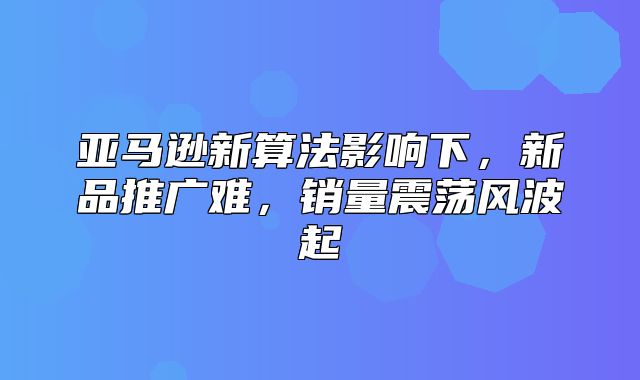 亚马逊新算法影响下，新品推广难，销量震荡风波起
