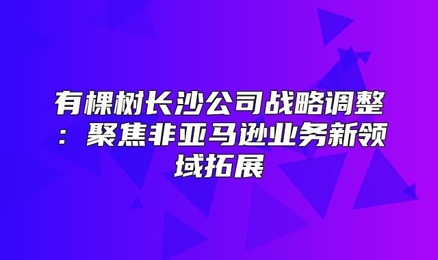 有棵树长沙公司战略调整：聚焦非亚马逊业务新领域拓展