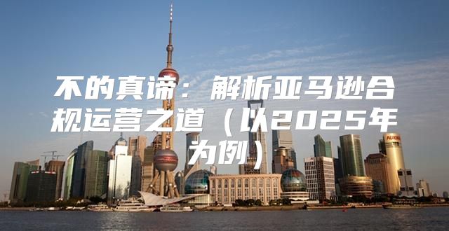 不的真谛：解析亚马逊合规运营之道以2025年为例