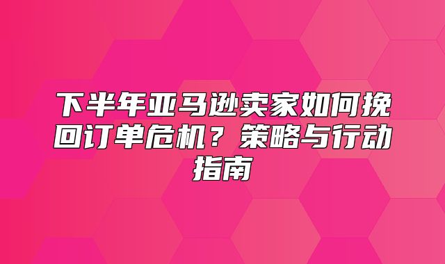 下半年亚马逊卖家如何挽回订单危机？策略与行动指南