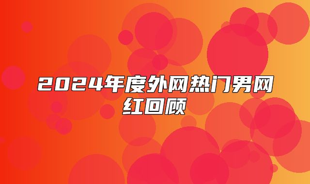 2025年度外网热门男网红回顾