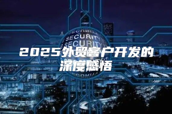 2025外贸客户开发的深度感悟