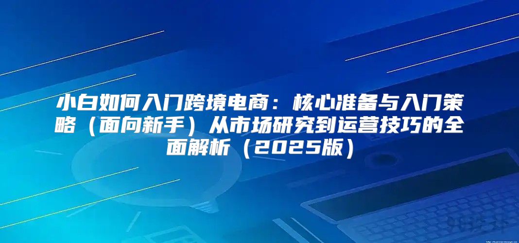 小白如何入门跨境电商：核心准备与入门策略面向新手从市场研究到运营技巧的全面解析2025版