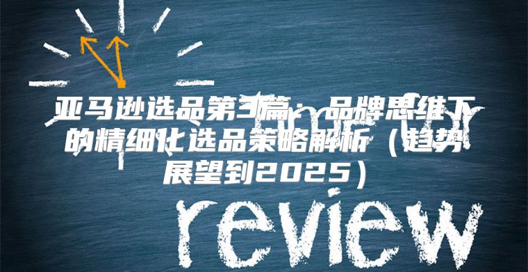 亚马逊选品第3篇：品牌思维下的精细化选品策略解析趋势展望到2025