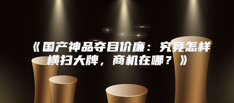 国产神品夺目价廉：究竟怎样横扫大牌，商机在哪？