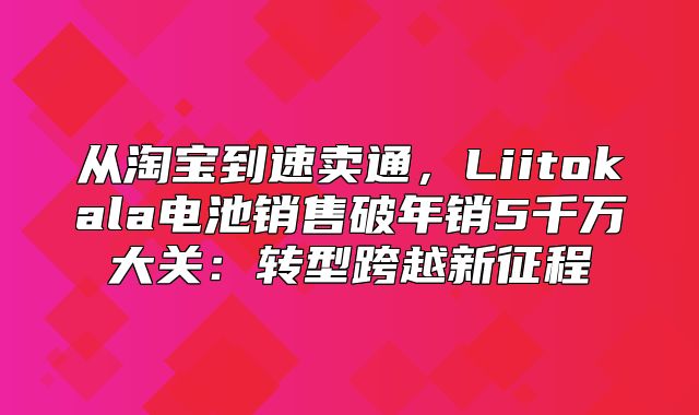 从淘宝到速卖通，Liitokala电池销售破年销5千万大关：转型跨越新征程