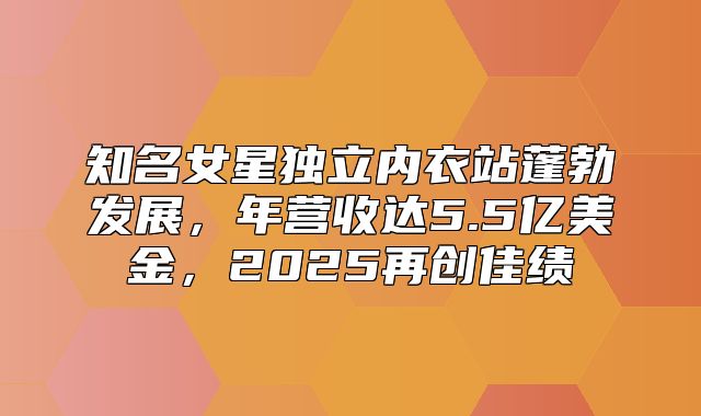 知名女星独立内衣站蓬勃发展，年营收达5.5亿美金，2025再创佳绩