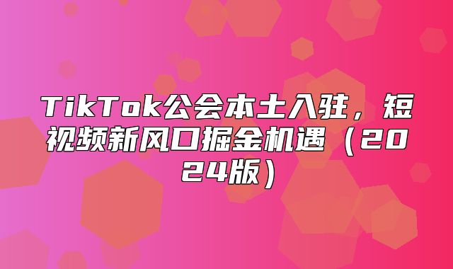 TikTok公会本土入驻，短视频新风口掘金机遇2025版