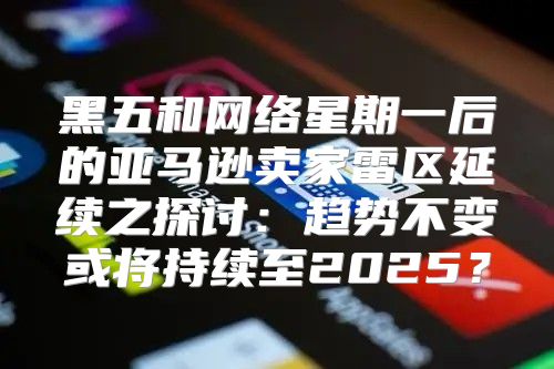 黑五和网络星期一后的亚马逊卖家雷区延续之探讨：趋势不变或将持续至2025？