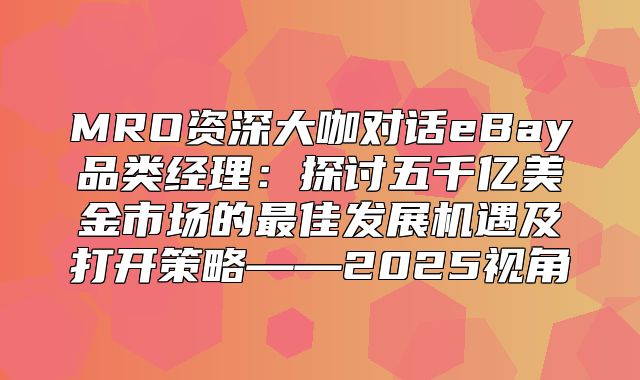 MRO资深大咖对话eBay品类经理：探讨五千亿美金市场的最佳发展机遇及打开策略——2025视角