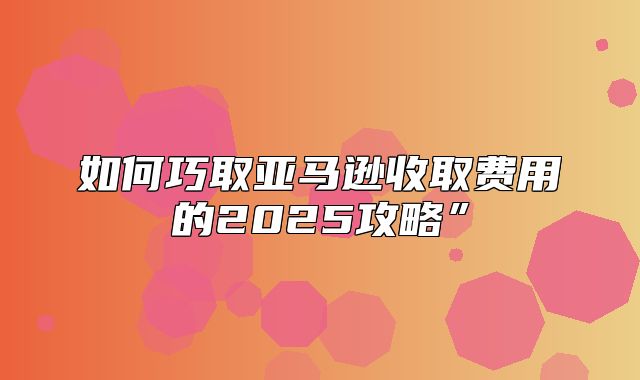 如何巧取亚马逊收取费用的2025攻略”