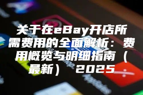 关于在eBay开店所需费用的全面解析：费用概览与明细指南最新 2025