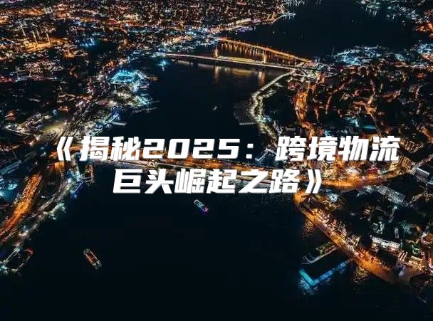 揭秘2025跨境物流巨头崛起之路