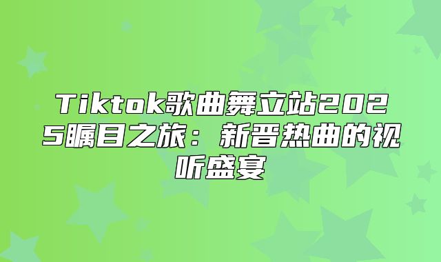 Tiktok歌曲舞立站2025瞩目之旅：新晋热曲的视听盛宴