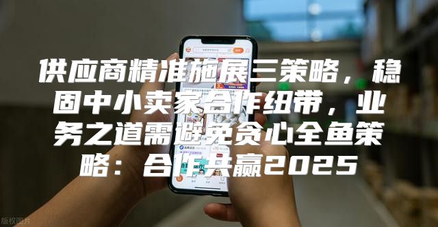 供应商精准施展三策略，稳固中小卖家合作纽带，业务之道需避免贪心全鱼策略：合作共赢2025