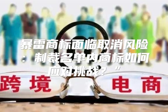 暴雷商标面临取消风险：制裁名单内商标如何应对挑战？”