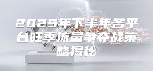 2025年下半年各平台旺季流量争夺战策略揭秘