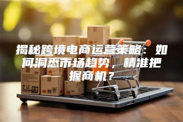 揭秘跨境电商运营策略：如何洞悉市场趋势，精准把握商机？