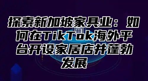 探索新加坡家具业：如何在TikTok海外平台开设家居店并蓬勃发展